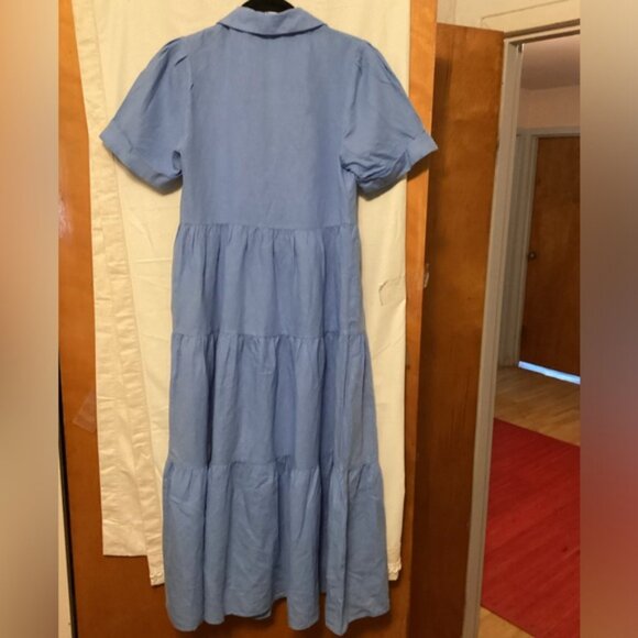 ZARA Join Life Midi Dress Linen Blend Sz XS NWT - Picture 3 of 12